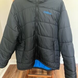 L.L. Bean Black Jacket with Blue Embroidery